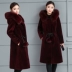 Fur coat nữ phần dài chống mùa đặc biệt cung cấp 2018 mùa đông mới cừu cắt coat nữ fox fur collar trùm đầu áo dạ lông thỏ Faux Fur