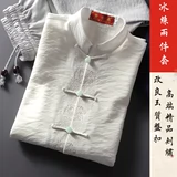 Комплект для пожилых людей, китайский стиль, с вышивкой, для среднего возраста, короткий рукав, из хлопка и льна
