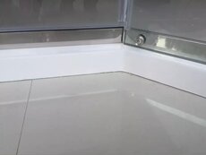 Изделия из мрамора 绍兴浴室卫生间厕所挡水条淋浴房大理石纹石基加厚一字型钻石扇型