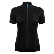 Tuyệt vời UG Merino nữ vest ngắn tay Kháng khuẩn chống mùi thoáng khí dây kéo thể thao - Áo thể thao