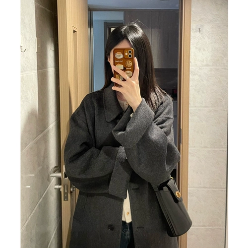 Демисезонное шерстяное пальто, коллекция 2023, изысканный стиль, увеличенная толщина