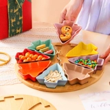 Керамический рождественский стиль елового диска Slim -Stime Drive Snack Snack Snack Dished Frunt Fruit Fruit