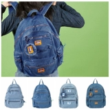 Оригинальная джинсовая вместительная и большая сумка через плечо, школьный рюкзак для отдыха, с вышивкой, японские и корейские