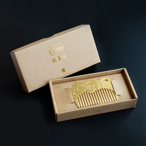 Латунная ретро антистатическая детская милая расческа, портативная маленькая челка