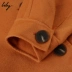 Lily2019 mùa đông công cụ mới của phụ nữ công cụ cảm giác len màu lông len đơn ngực ngắn 3906 - Áo khoác ngắn Áo khoác ngắn
