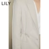 LILY2020 mùa xuân mới của phụ nữ khâu thiết kế dây rút eo giữa áo khoác dài 120130C2233 - Business Suit