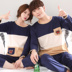 Bộ đồ ngủ mùa xuân và mùa thu cotton nữ kích thước lớn mùa thu đông đồ bộ nữ Cặp đôi