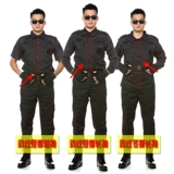 Комплект, черный лонгслив, летняя униформа для работы для тренировок, короткий рукав