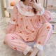 Đồ ngủ nữ mùa thu cotton dài tay mùa xuân và mùa thu mỏng phù hợp với mùa thu nữ mùa đông Hàn Quốc tươi sinh viên hai mảnh dịch vụ nhà - Giống cái