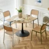 bàn ăn xếp gọn Bàn ghế ăn mây dùng tại nhà dày đơn giản hiện đại 2022 mới thông thường trên Internet nổi tiếng Bắc Âu có thể xếp chồng lên nhau Ghế tựa lưng bàn ăn tròn nguyên khối bộ bàn ăn 6 ghế 