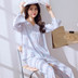 Đồ ngủ mùa hè của phụ nữ dài tay bông lụa phần mỏng bộ bông lụa phần mỏng bông nhân tạo phụ nữ nhà dịch vụ điều hòa không khí tháng phù hợp với Bộ Pajama