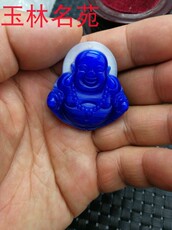 Украшения на шею 玉林名苑清代双色稀有少见老猫眼宝石欢喜佛弥勒佛挂件老吊坠项坠
