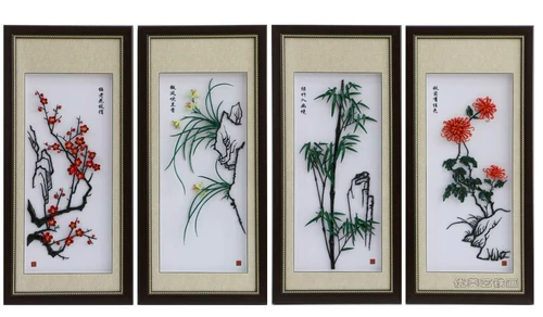 Wuhu Iron Painting Color Plrine Bamboo Chrysing Pure Handmade Anhui Специальный продукт Украшение офиса подарить друзьям и клиентам подарки