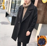 Áo gió nam mùa đông phiên bản Hàn Quốc có phần dài buông lơi của áo choàng len áo khoác len nam xu hướng đẹp trai trẻ trung