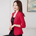 Suit jacket nữ phiên bản Hàn Quốc 2019 xuân mới nhún vai khí chất ngắn đoạn hoang dã giản dị tay dài phù hợp với nhỏ Business Suit