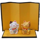 Японский фармацевт печь подлинный мини -шары золотые и серебряные украшения кошек