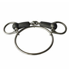 трензель 大环包胶铁马口衔马鞍口电镀衔铁马具大环口衔铁（赛马用）嚼子