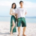 Bali Thái Lan cặp đôi kỳ nghỉ áo tắm nữ bảo thủ boxer che bụng chia ba mảnh phù hợp với quần đi biển nam - Vài đồ bơi