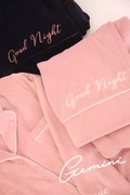 Chúc ngủ ngon đêm trăng dày mềm thêu chữ mùa đông dịch vụ tại nhà áo len dài tay áo ngủ phù hợp với áo choàng