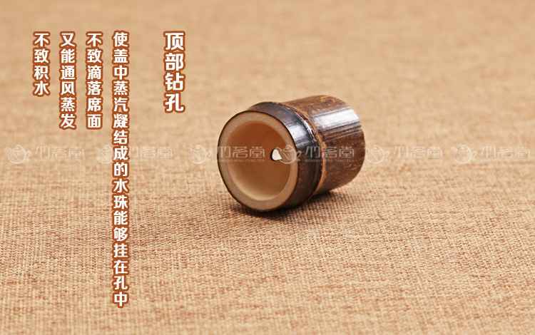 Tre gốc nồi bìa của nhãn hiệu Zizhu Lễ Hội bìa tre giữ cốc nồi cát màu tím bìa nồi sắt bộ trà lễ trà zero trận đấu ấm trà