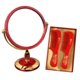 Бребной гребень красное зеркало деревянное расческа с парой пары приданых свадебных принадлежностей Женщина женат свадебный свадебный подарок