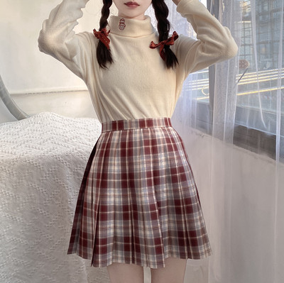 taobao agent Genuine design Christmas Japanese student pleated skirt