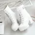 Phổ Cos Tinh Khiết Trắng Đen Nâu Boots Ren Cao Gót Con Rối Đồng Phục Học Sinh Loli Lolita Kích Thước Lớn 41234