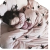 Bộ đồ giường ngủ màu hồng siêu mềm cho bé màu hồng siêu nhỏ cotton đan bông ngày cotton bốn tấm ga trải giường - Bộ đồ giường bốn mảnh