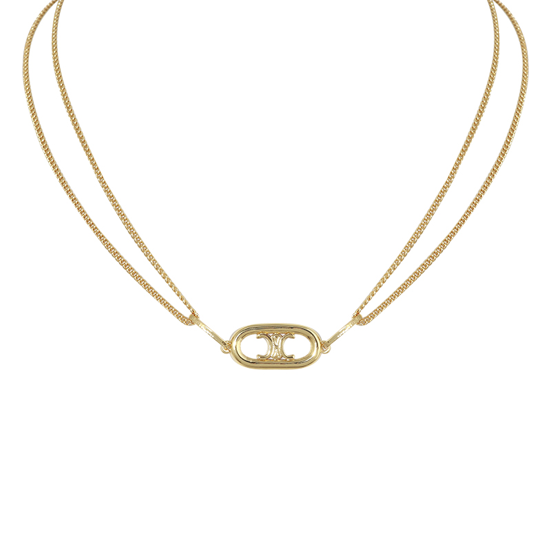 GoldenMinority Design Metal texture 8 word  Necklace Simplicity three-dimensional wind sweater chain lovers Same goods in stock free shipping