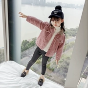 Áo khoác nhung bé gái mùa thu đông 2018 phiên bản mới của Hàn Quốc cho bé mùa đông dày cộng với áo khoác nhung nước ngoài