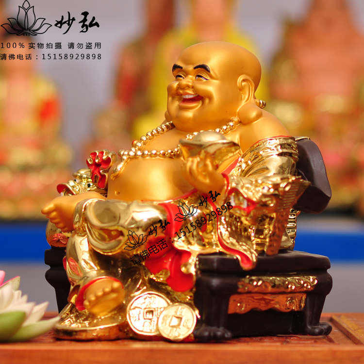 10 Inch Dragon Chair Maitreya Buddha 26cm Big Belly Maitreya Smiley Big Belly Buddha Laughing Buddha Resin Buddha Statue Factory Direct Sales