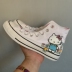 Converse Hello kitty chung giày vải trắng cao 164629C 163913C - Plimsolls giày anta Plimsolls