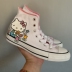 Converse Hello kitty chung giày vải trắng cao 164629C 163913C - Plimsolls giày anta Plimsolls