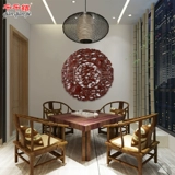 Dongyang Woodcarvan Camphor Wood Cranced Blassing Square Круглый фон