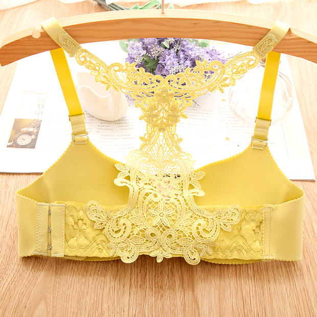 A Y type the United States back Seamless Halter sexy gather adjustable bra small chest thick Underwear