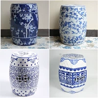 Новый китайский сине -белый фарфоровый классический керамический барабанный пирс керамический барабан