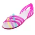 2018 đầy màu sắc đơn giản phẳng tinh thể thạch giày nữ đáy mềm miệng cá lỗ giày dép nhựa giày bãi biển nữ mùa hè