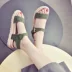 Trạm châu âu 2018 mùa hè mới hở ngón dép phẳng nữ sinh viên Hàn Quốc giày thường với bánh xốp nền tảng giày thủy triều
