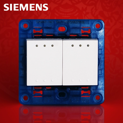 Переключатель Siemens Переключатель серии Lingzhi Элегантный и белый двойной двойной флуоресцентный флуоресцентный двойной переключатель