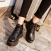 Retro Mùa Xuân và Mùa Thu England Gió Giày của Phụ Nữ Dày có đế của Phụ Nữ Khởi Động Sinh Viên Đầu Tròn Giày Đơn Nhật Bản Harajuku Martin Khởi Động Khởi Động boot nữ cổ thấp Giày ống