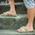 Giày rơm dệt nam tất cả vải lanh dép đi trong nhà mới thủ công quốc triều về nhà trong nhà mùa hè dép nữ phong cách cổ điển Nhật Bản