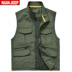 Jeep Shield vest nam mùa xuân và mùa thu mỏng phần trung niên cán bộ cha chụp ảnh nhiều túi câu cá vest cũ - Dệt kim Vest áo len trung niên Dệt kim Vest