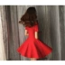 Thu đông mới của phụ nữ bảy điểm trục hương nhỏ gió dài và ngắn tay váy dệt kim màu đỏ Váy ôm chữ A - A-Line Váy