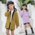Áo khoác len nữ mùa thu và mùa đông Nhật Bản và Hàn Quốc phiên bản 2018 mới cho trẻ em nước ngoài không khí Nizi áo khoác trẻ em cửa hàng quần áo trẻ em Áo khoác