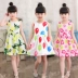 Cô gái bông váy công chúa váy trẻ em mùa hè váy không tay áo váy Hàn Quốc phiên bản của bông thoải mái lụa bông váy thủy triều