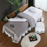 Beauty bedspread bông denim bedspread liệu pháp xoa bóp bộ giường của các câu lạc bộ dành riêng SPA có thể được tùy chỉnh - Trang bị tấm ga trải giường spa giá rẻ