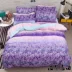 Hoa oải hương tím bột giường đặt bốn tờ quilt cover nhỏ hoa sinh viên phòng ngủ ba mảnh thiết lập 1,5 giường bộ chăn gối Bộ đồ giường bốn mảnh