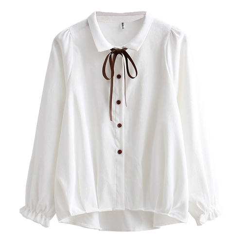 Осенняя рубашка для школьников, вельветовый дизайнерский топ, лонгслив, коллекция 2021, в корейском стиле, тренд сезона