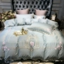 Thêu tinh tế 60 bông dài chủ yếu cotton bốn mảnh phong cách cung điện Mỹ Bộ đồ giường Pháp sáu mảnh - Bộ đồ giường bốn mảnh chăn ga gối đẹp