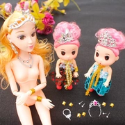 Barbie Phụ Kiện Trang Sức Vương Miện Dress Up Ren Công Chúa Pha Lê Giày DIY House jewelery Phụ Kiện Phổ Biến